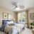 23 Inch Indoor Ceiling Fan With 3 ABS Blades Remote Control Reversible DC Motor White With 18W Led Light