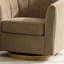 Fauteuil demi-tonneau pivotant en chenille de 31,1 po de largeur avec chenille 31,1 po avec base en bois massif (ensemble de 2)-129873922