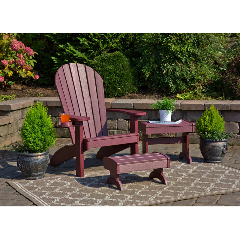 Aatikah Outdoor Adirondack Chair, Cherry Wood