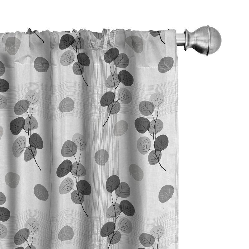 Floral Semi-Sheer Rod Pocket Curtain Panels, 28" x 95"