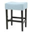 Set of 2, 26.75" Backless Leather Counter Height Barstool, Light Blue