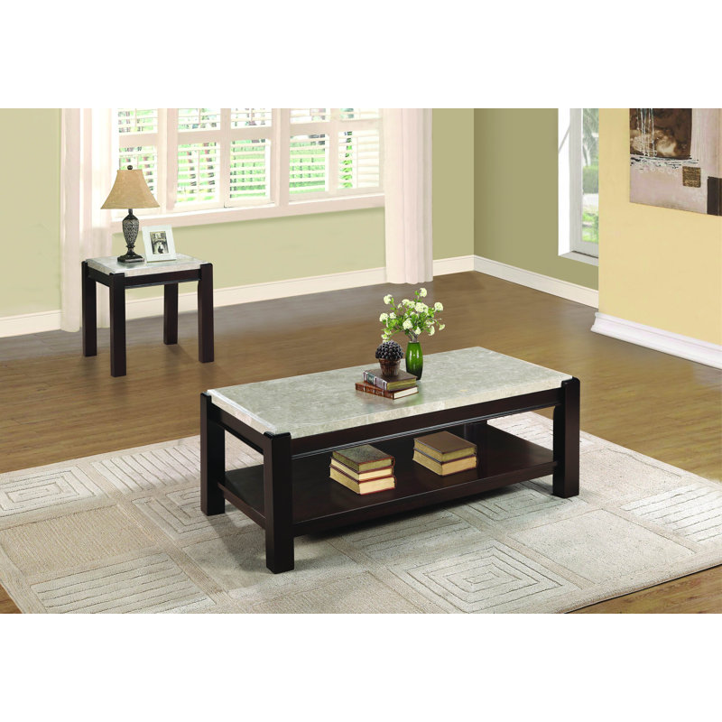 Wobnar Marble Top End Table