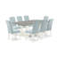9-Piece Table Set- 8 kitchen chairs with Baby Blue Linen Fabric Seat and Button Tufted Chair Back - Cement Rectangular Tabletop - Wire Brushed Linen White.-1134190156-1102748759-1102748754