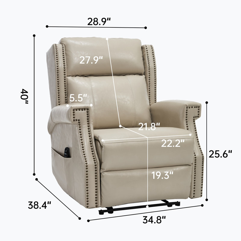 Manual Recliner Chair in Faux Leather for Living Room with Heavy Duty Motion Mechanism, 8 vibrating nodes and 3 massage modes