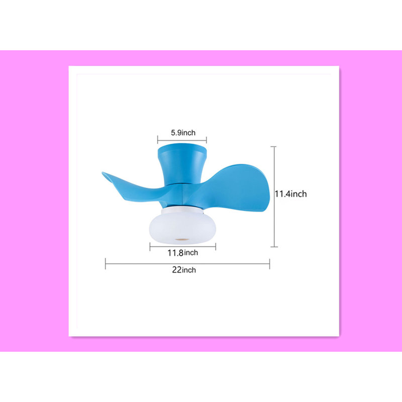 Raghi 22'' Ceiling Fan with LED Lights, Blue