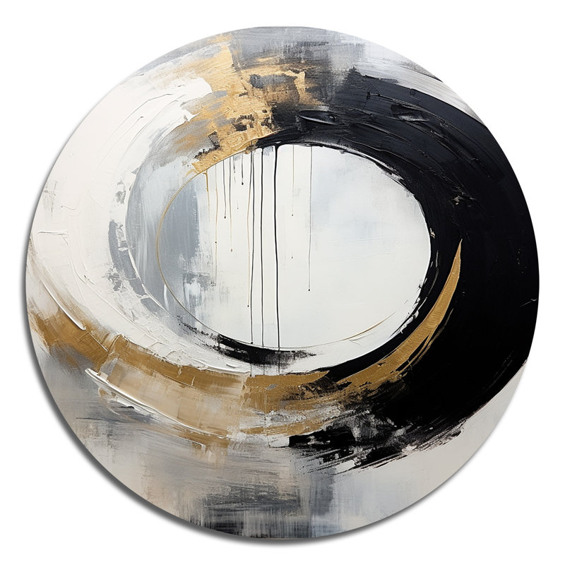 Leyland - Art abstrait rond en métal, H 16 po x l 16 po x P 1 po