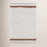 Little Chefs Rectangle Hand Tufted Cotton Area Rug in Natural/Toffee