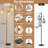 Gold Rattan Floor Lamp For Living Room, 72 Inch Tall Boho Floor Lamp With Rotary Switch, 3 Lights Arc Lamp With Wicker Shade For Coastal,Bohemian,Modern,Tree Farmhouse Standing Lamp