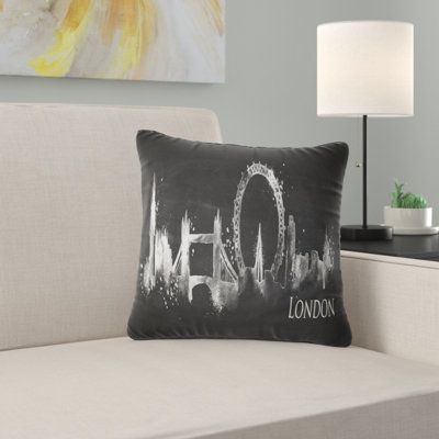 Peinture london dark silhouette oreiller Cityscape