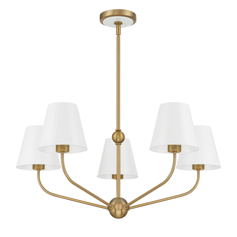 Augustina Light Vibrant Chandelier, White, 6, 12.6"H x 48"W x 48"D