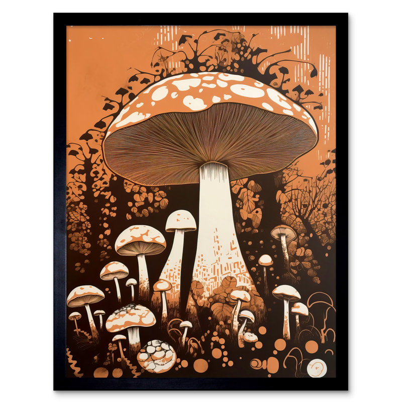 Akinobu Vintage Mushroom Red Cap Fungi - Single Picture Frame Print