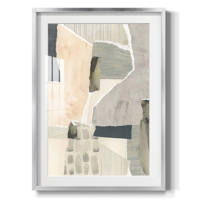 Fault Lines II - Impression encadrée, H 25,5 po x l 17,5 po, Argent argent