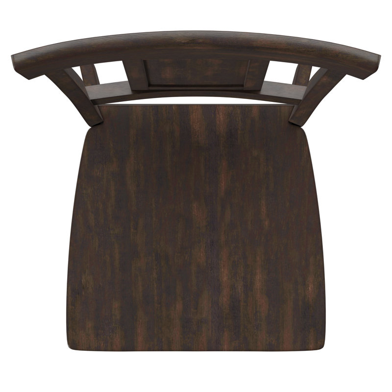 Ensemble de salle à manger 5 pièces à plateau rond en bois de chêne massif 45 po avec chaises, Noir, Noir