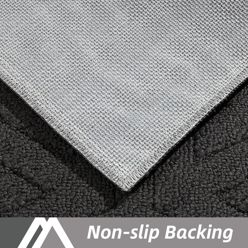 Non-slip Geometric Indoor Doormat, 20" W x 32" L, Charcoal