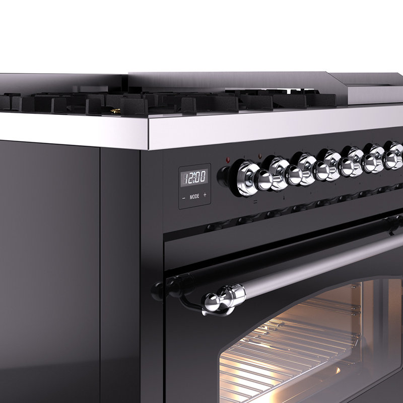 ILVE Nostalgie II 48 Dual Fuel Range , Liquid Propane, White/Copper