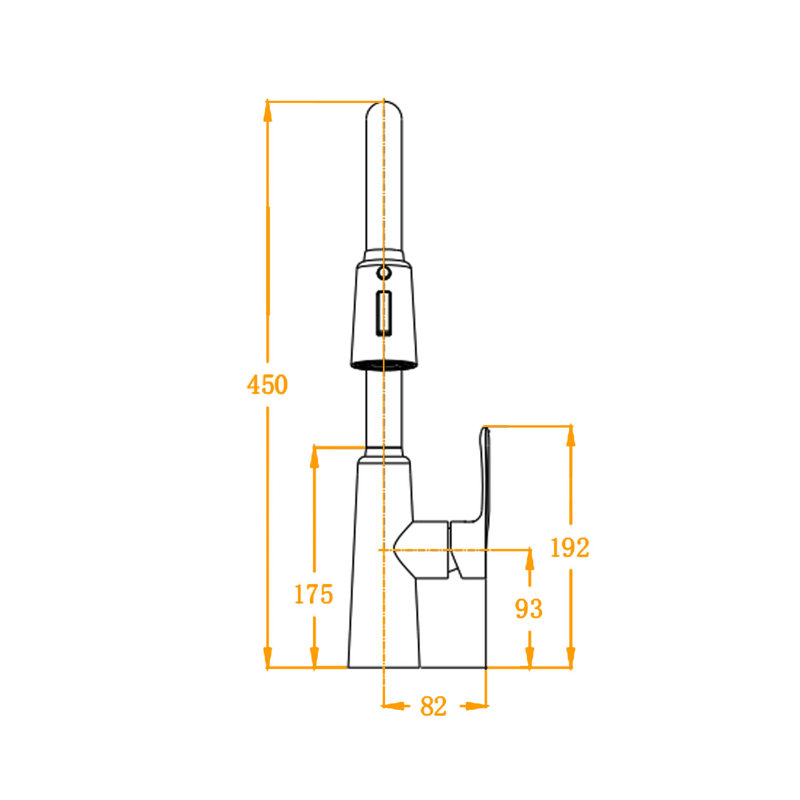 Topcraft Pull Down Single Handle Kitchen Faucet