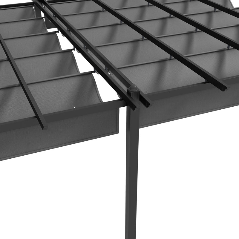 20 pi L 12 pi. Pergola en métal avec auvent