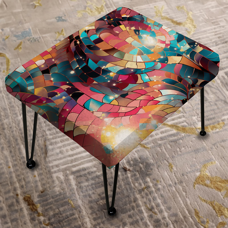 Poupart Digital Disco Dance - Geometric Rectangle Ottoman