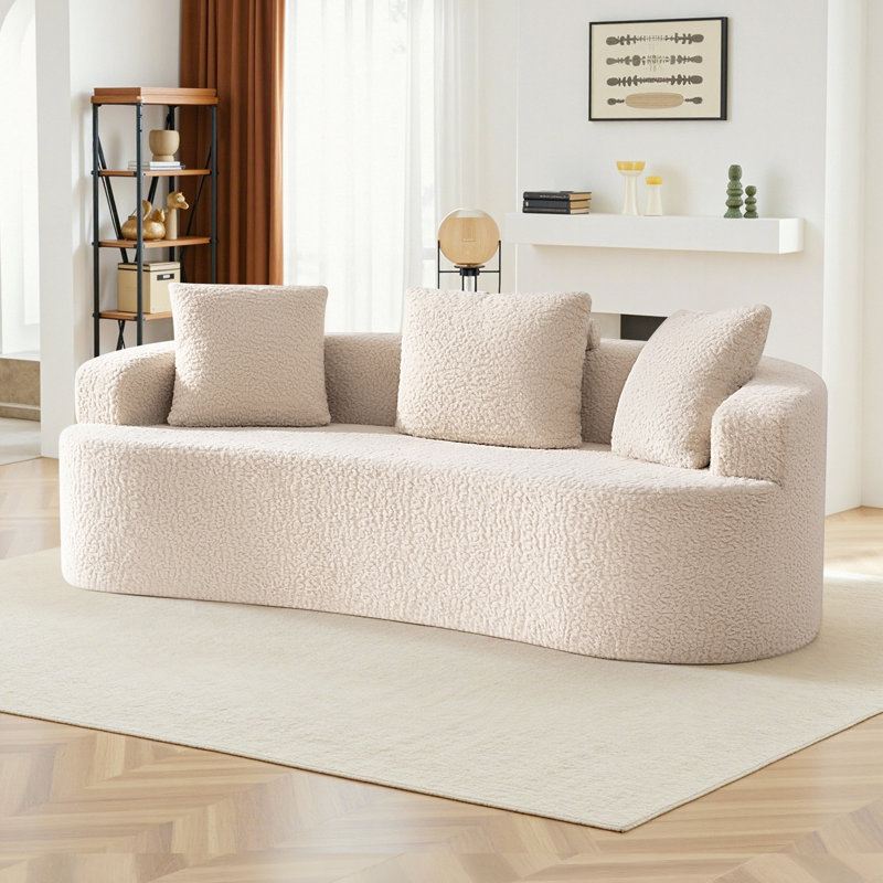 Canapé en tissu pelucheux Boneless, Rouge