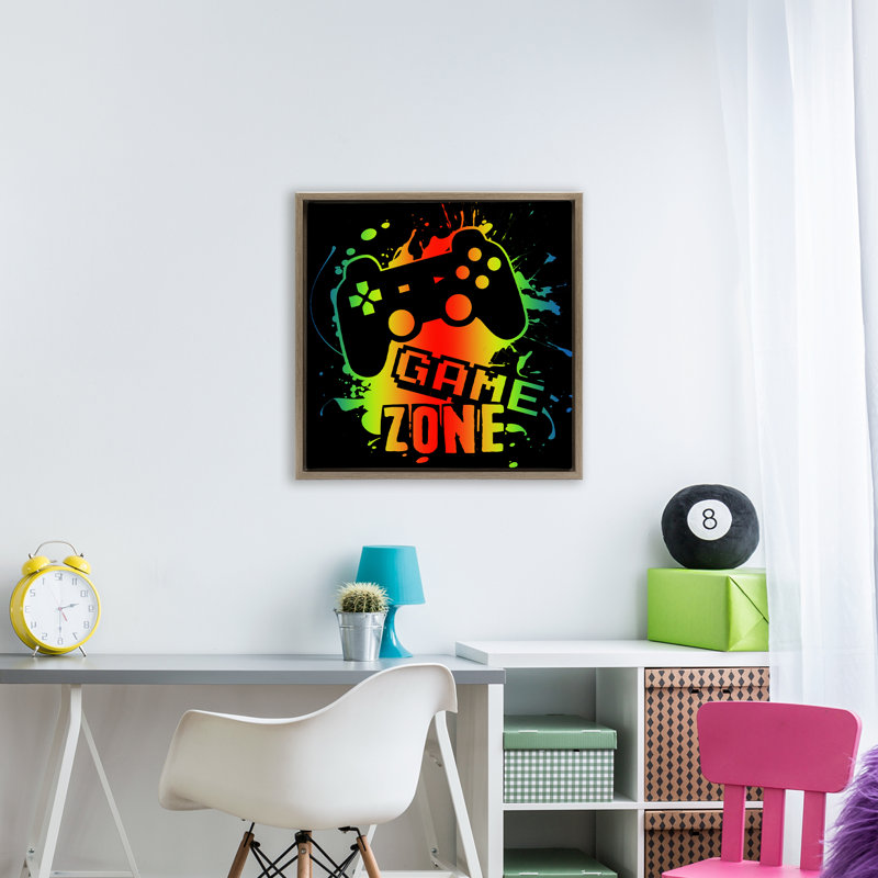 Cadre flottant Gradient Gaming Zone, design par Marcus Prime, H 25 po x l 25 po, Cadre flottant orme Montalcino