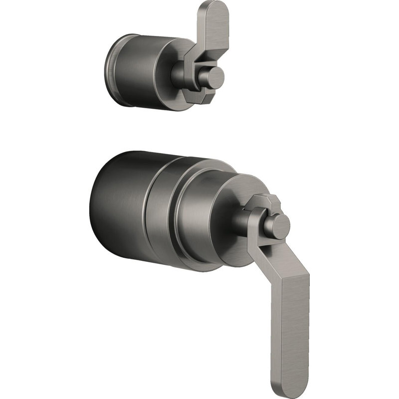 Litze® Rook Shower Integrated Valve with Handles, Industrial Lever, Luxe Steel