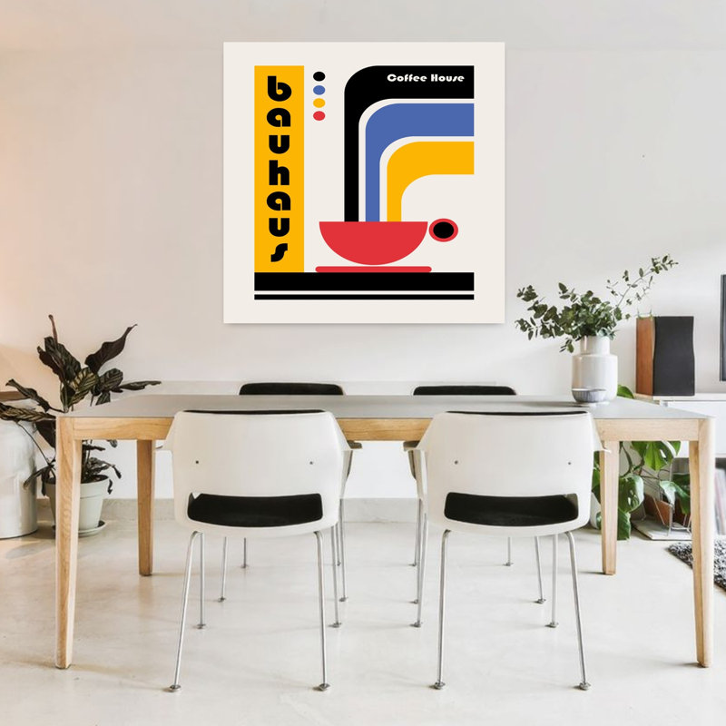 Art contemporain abstrait rétro, H 36 po x l 36 po
