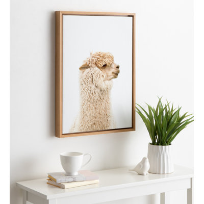 «Golden Alpaca Profile» par Amy Peterson, reproduction d'art sur toile encadrée