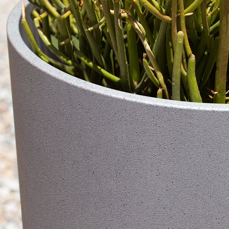 Mason Series Round Pot Planter with Drainage Holes, Gray, 2