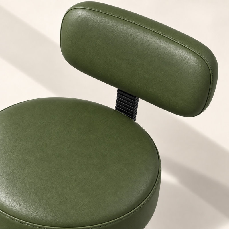 Chaise de dessin ergonomique avec dossier, tabouret de bureau pivotant à roulettes avec repose-pieds réglable - Vert/1 pièce