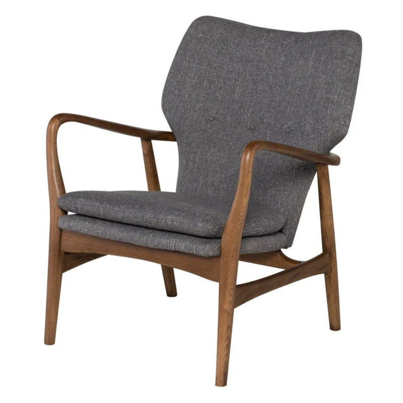 Méridienne Soly Mid-Century Modern, Gris clair