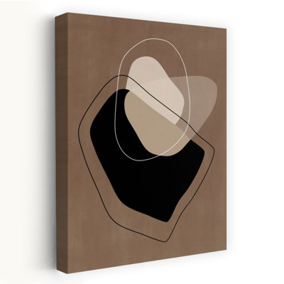 Abstract Fluid Layers Abstract Contemporary Geometric Wall Art Print 1 Piece Wrapped Canvas Wall Art