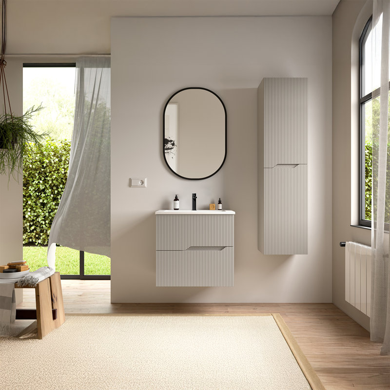 Tulipa Single Vanity, Matte Mink, 24"