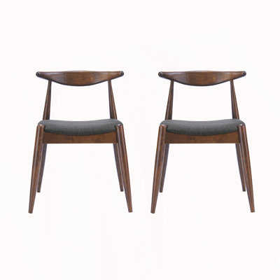 Ensemble de 2 chaises de salle à manger en bois d'hévéa avec dossier ergonomique