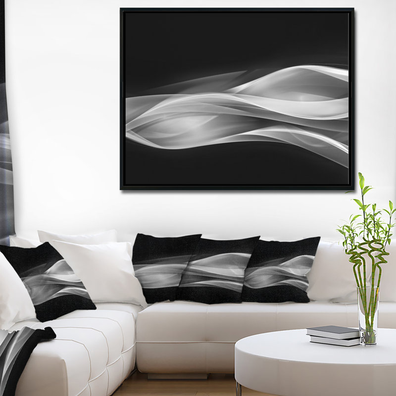 Corwin, motif abstrait «Glittering Silver», H 12 po x l 20 po x P 1 po, Toile avec cadre flottant