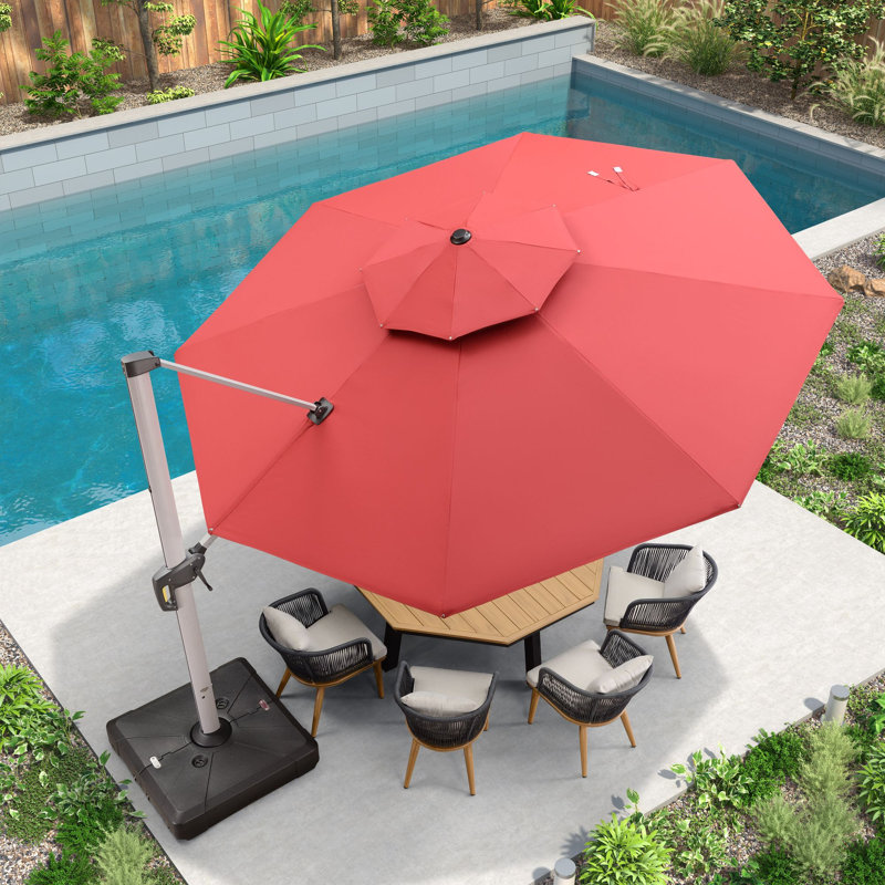 Legend 4m Cantilever Parasol With Base, Terra