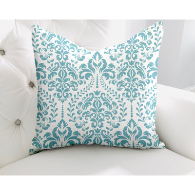 Damask Cotton Reversible Throw Pillow