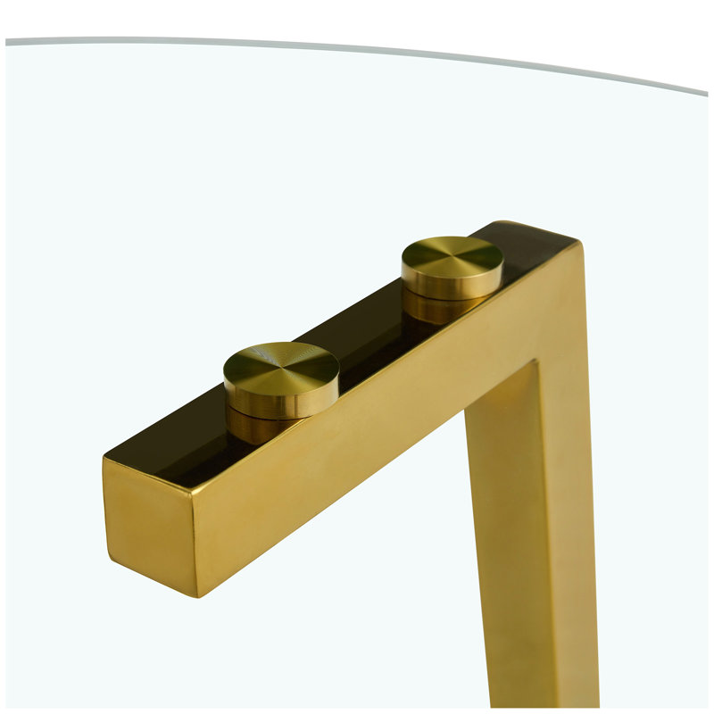 Heimoana Round Dining Table, Gold, 29.5'' H x 42" W x 42" L
