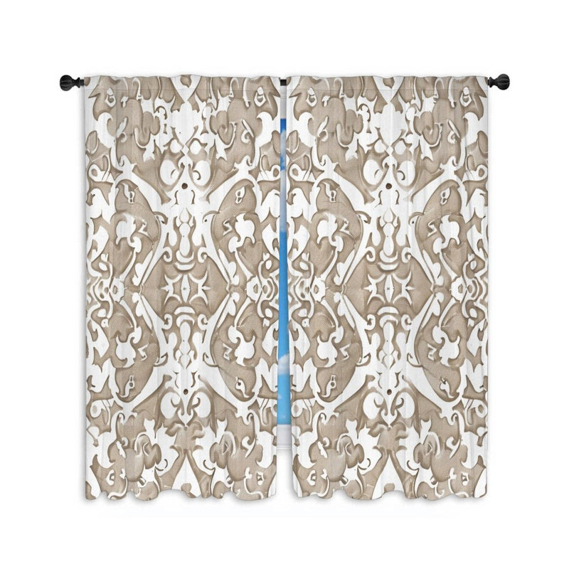 Ornements, rideaux de fenêtre, motifs complexes, rideaux - 2 panneaux, L 40 po x L 84 po