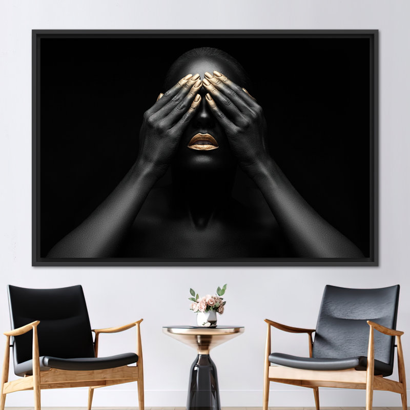 Print on Canvas, 50 cm H x 70 cm W, Black Floater Framed