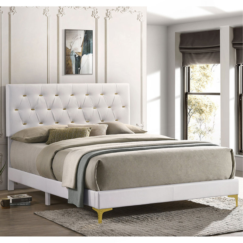 James White Upholstered Eastern King Panel Bed