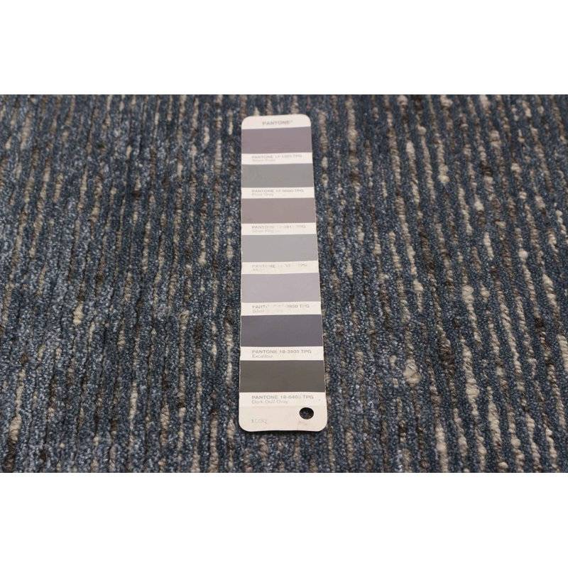 Tapis gris Loreto noué à la main unique 11 pi 6 po x 14 pi 7 po