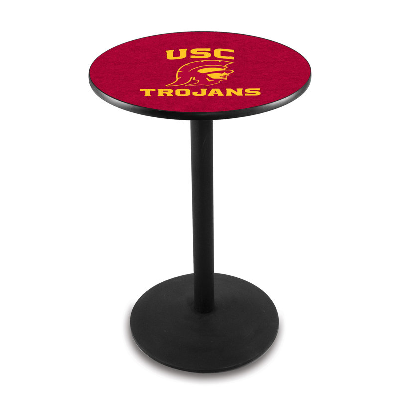 Round Metal Base Dining Table, Black Wrinkle, University of Southern California