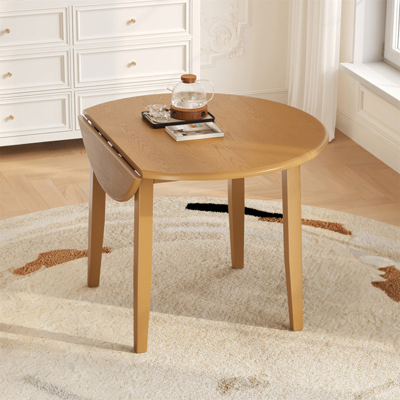 Table de salle à manger extensible ronde pour 2 à 4 personnes, table de salle à manger pliante en bois avec taille réglable, conception peu encombrante pour les petits appartements et les salles à manger