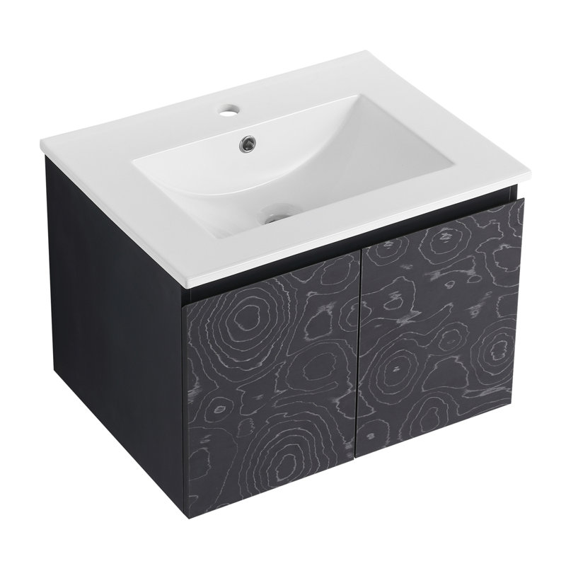 Meuble-lavabo mural 24 po avec lavabo en céramique