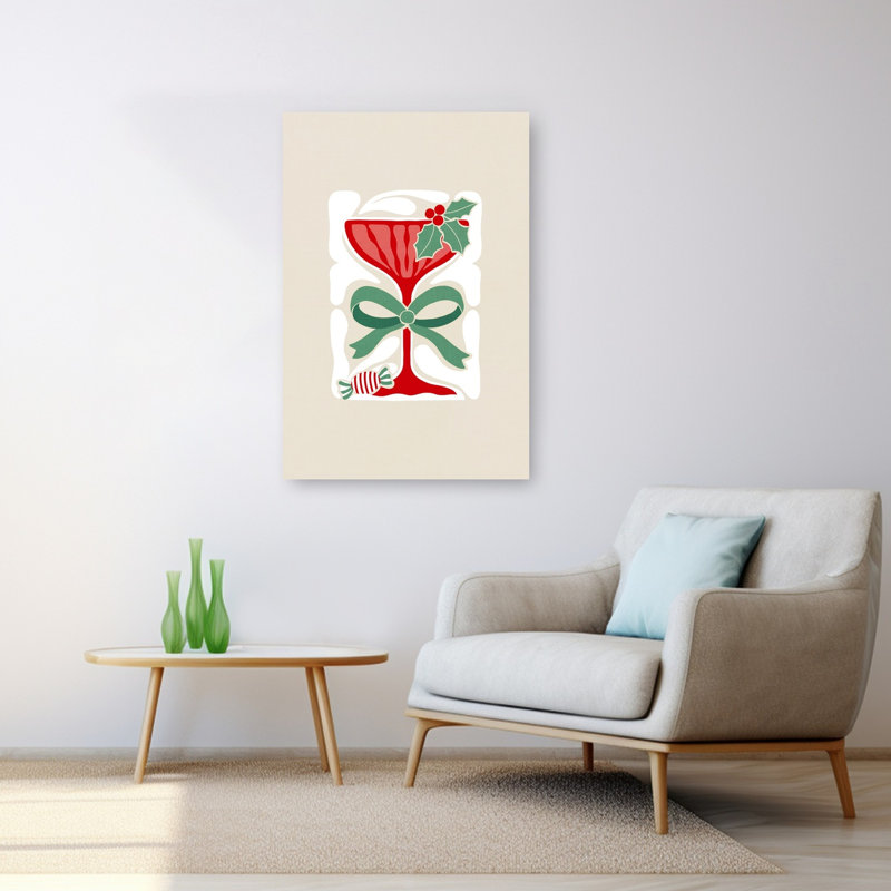 «Festive Cocktail Cheer», impression d'art rétro rétro, H 48 po x l 32 po