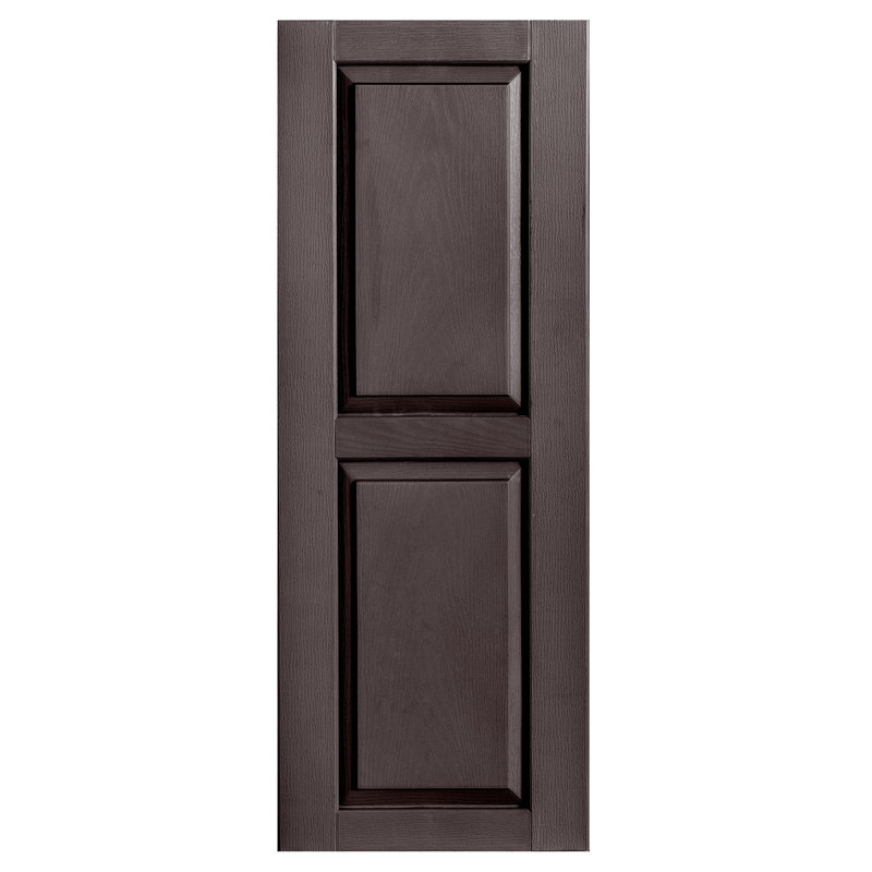 Volet extérieur à panneau surélevé en vinyle simple, Chocolat, 18 po, 75 po