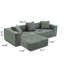 Section modulaire désossée avec méridienne en L, canapé nuage, salon, canapé à coussin moelleux pour chambre à coucher - aucune installation requise - tissu chenille