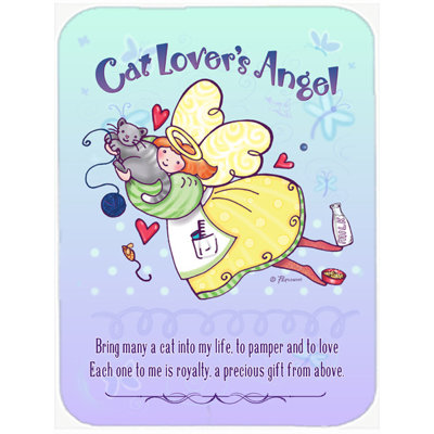 Cat Lover's Angel Glass Cutting Board