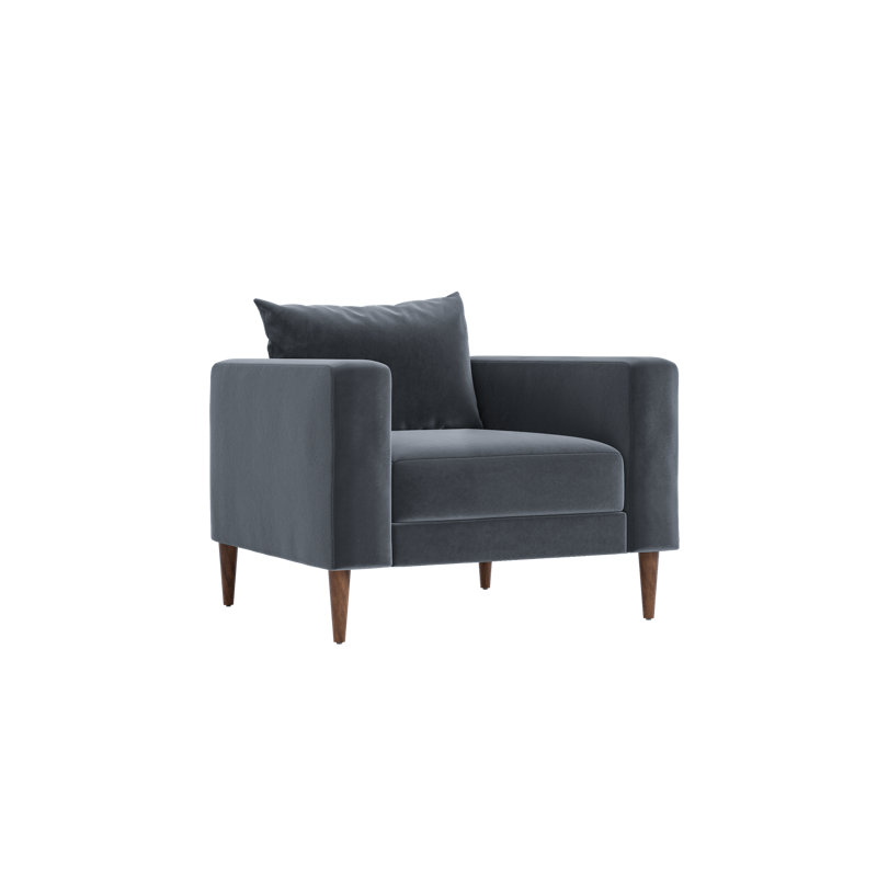 Essential Club Chair, Ash Recycled Velvet, Dark Brown