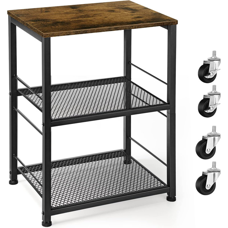 End Table, Small Side Table Living Room,Rustic Brown Nightstand With 2-Tier Storage Shelf, Printer Stand Sofa Table For Small Spaces, Living Room, Bedroom